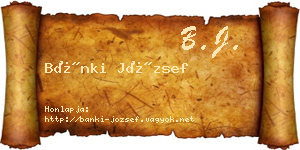 Bánki József névjegykártya