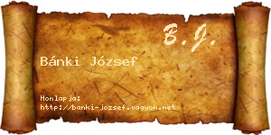 Bánki József névjegykártya